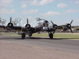 A B-17 bomber on the ramp